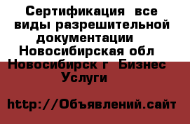 Сертификация, все виды разрешительной документации. - Новосибирская обл., Новосибирск г. Бизнес » Услуги   